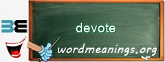 WordMeaning blackboard for devote